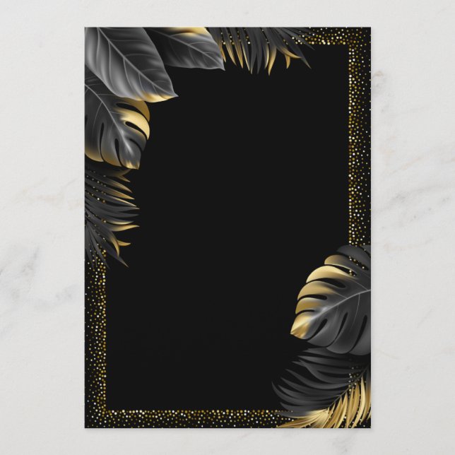 Blank gold Birthday Invitation  (Front)