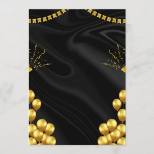 Blank gold Birthday Invitation 