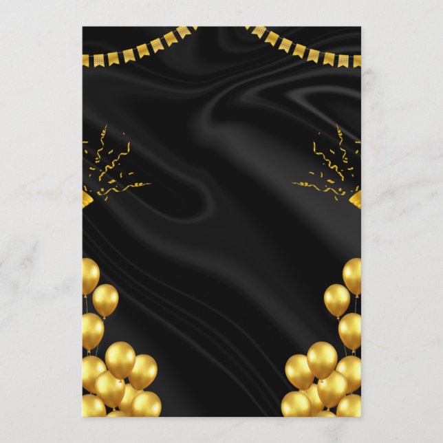 Blank gold Birthday Invitation  (Front)