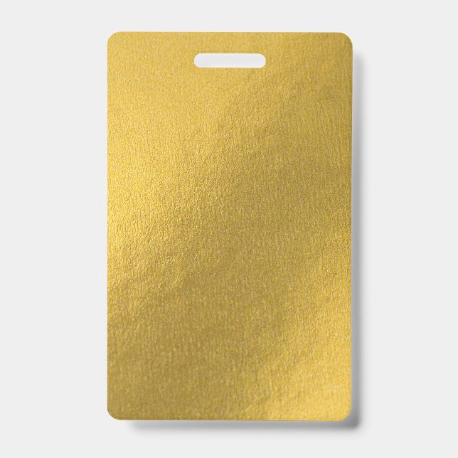 Blank Gold DIY Template Custom Text Photo Image  ID Badge (Front)