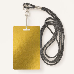 Blank Gold DIY Template Custom Text Photo Image ID Badge