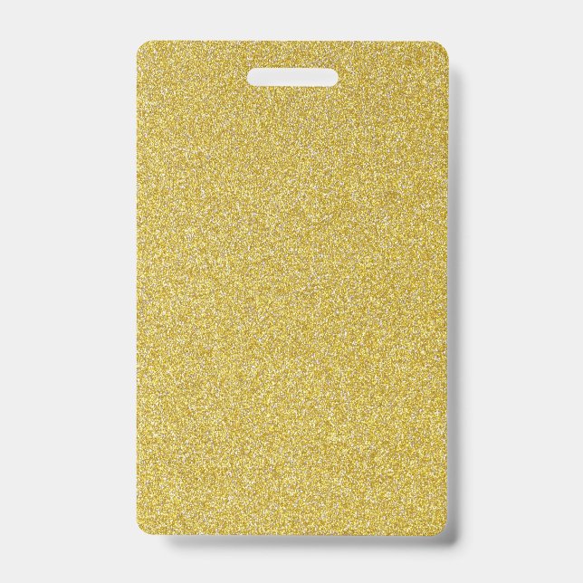 Blank Gold Glitter DIY Template Custom Text Photo ID Badge (Front)