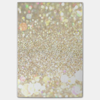 Blank gold glitter post it notes
