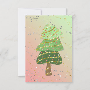 Blank Gold Green Sparkle Modern Christmas Tree   Announcement