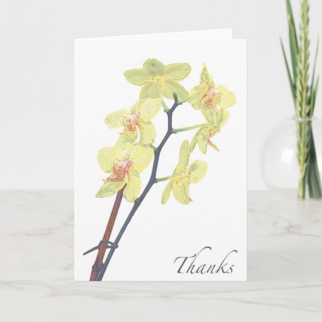 Blank Golden Treasure Orchid Thank You Card (Front)