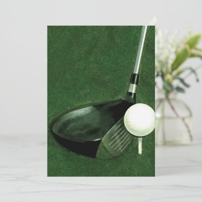 Blank Golf-Themed Invitation (Standing Front)