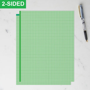 Blank Green Graph Paper Sheets (Inch Grid Squares) Custom Letterhead