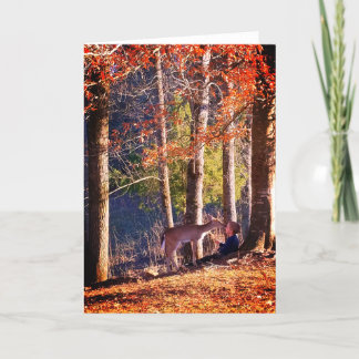 Blank Greeting Card - Deer with child