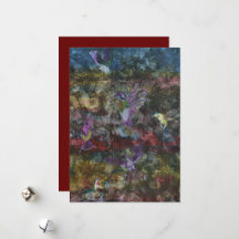 Blank Greeting Card of Hummingbirds in Flight