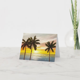 Blank greeting card with tropical design