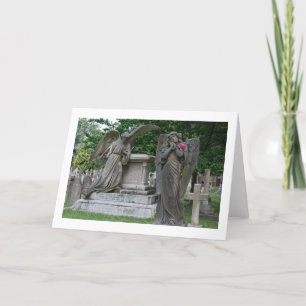 Blank Greetings Card: Angels With Flower Card
