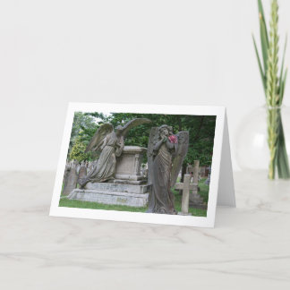 Blank Greetings Card: Angels With Flower Card