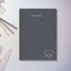 Blank Grey Abstract Personalised Planner