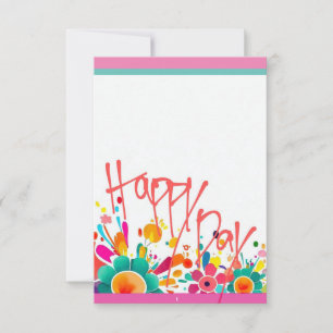 blank "happy Day" note card, thank you note. 