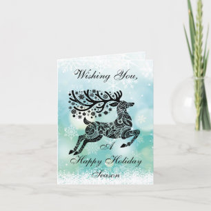 Blank Happy Holiday Season Christmas Card