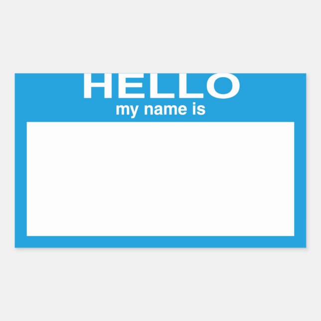 Blank Hello My Name Is ... Customisable Rectangular Sticker (Front)