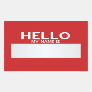 Blank Hello My Name Is ... Customisable Rectangular Sticker