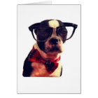 Blank Hipster Boston Terrier card