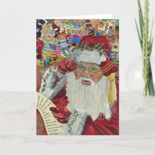 Blank Holiday Classic Santa Checking It Twice Card
