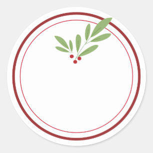 BLANK Holiday Greenery Jar Classic Round Sticker