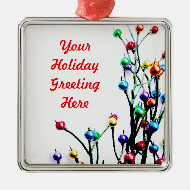 Blank Holiday Greeting Metal Tree Decoration (Front)
