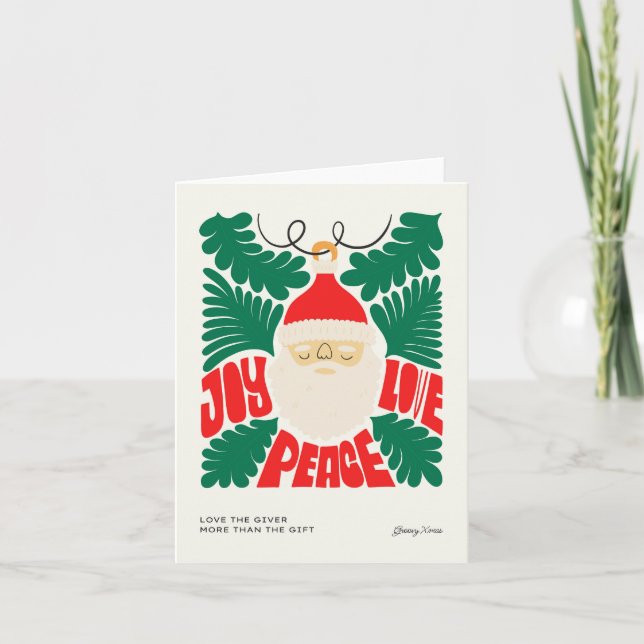Blank Holiday Santa Christmas Card (Front)