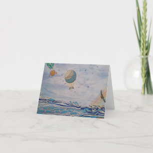 Blank Hot Air Balloon Greetings Card