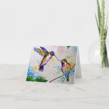 Blank hummingbird greeting card