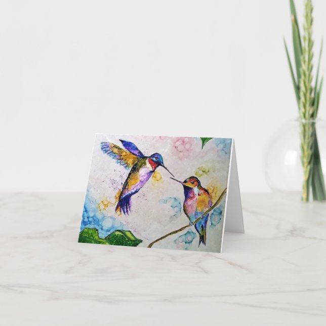 Blank hummingbird greeting card (Front)