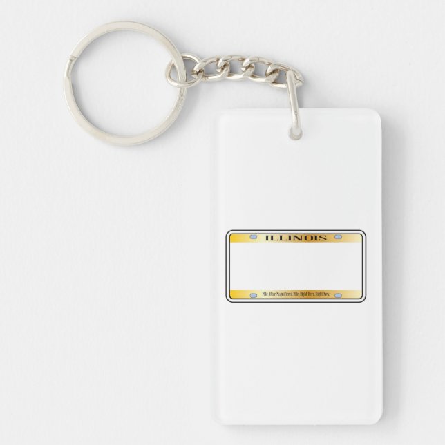 Blank Illinois State License Plate Key Ring (Front)