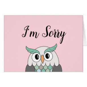 Blank I'm Sorry Card - Owl