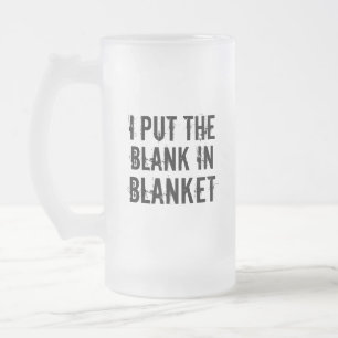 blank in blanket frosted glass beer mug