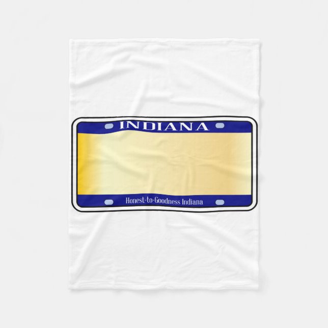 Blank Indiana State License Plate Fleece Blanket (Front)