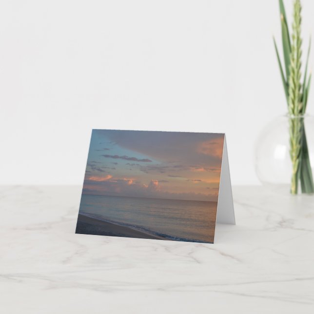 Blank Inside,  Beach Sunset Greeting Card (Front)