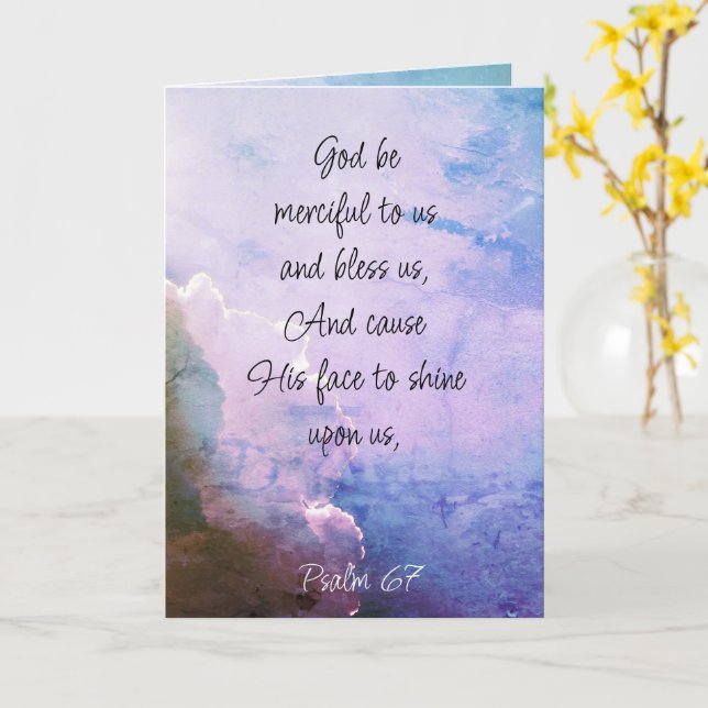 Blank Inside Beautiful Psalm 67 Blessing Upon Us Card (Yellow Flower)