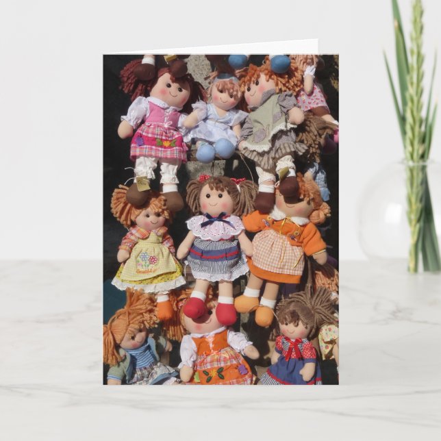 Blank Inside, Cute Rag Dolls Greeting Card (Front)