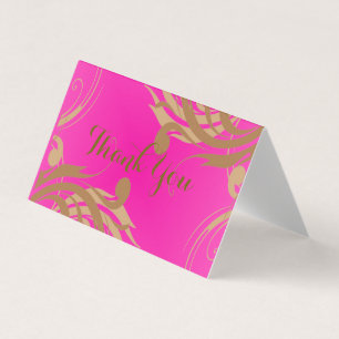 Blank Inside Hot Pink "Thank You" Cards