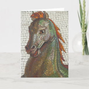 Blank Inside Mosaic Horse Greeting Card