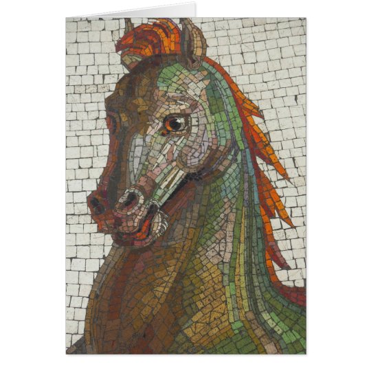 Blank Inside Mosaic Horse Greeting Card