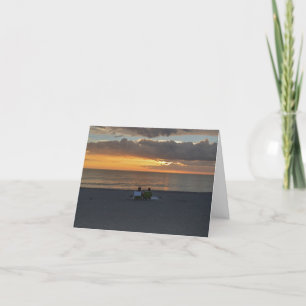 Blank Inside, Tranquil Gulf Sunset Greeting Card