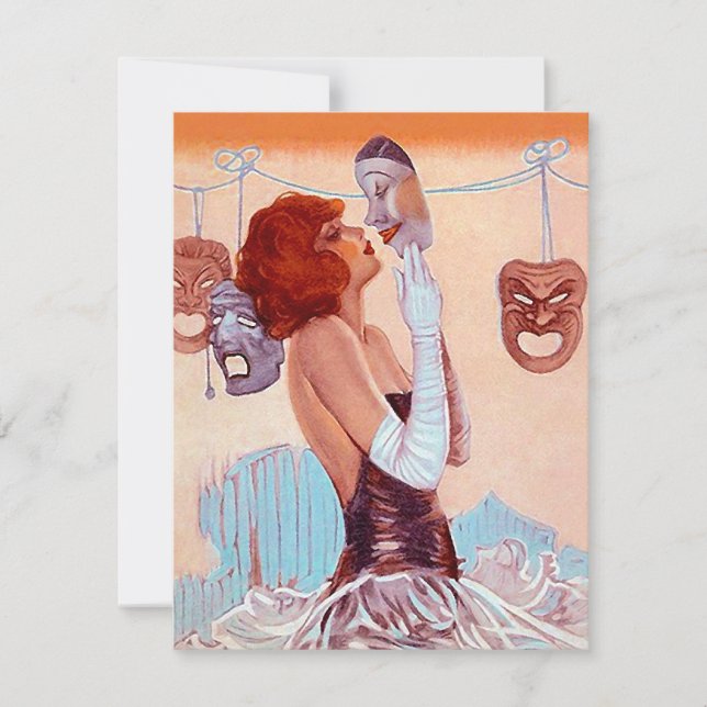 Blank Invitation Announcement Theatre Stage Dream (Front)