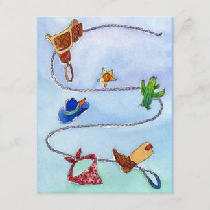 Blank Invitation Announcement Western Buckaroo