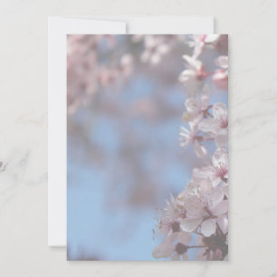 blank invitation, cherry blossoming tree invitation