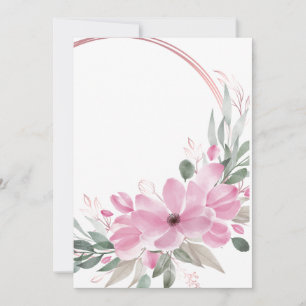Blank invitation design with curve and flowers