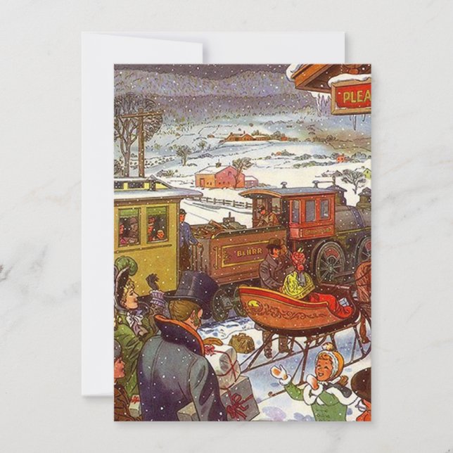 Blank Invitation Travelers Train Depot Open House (Front)