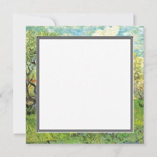 blank invitation. van Gogh Orchard in Blossom Invitation