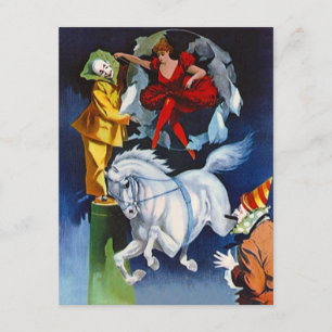 Blank Invitations Whimsical Vintage Circus Clowns