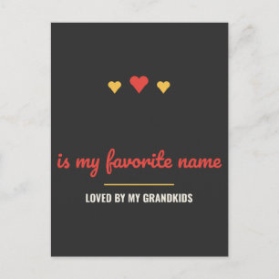 Blank Is My Favorite Name Personalized Postcard