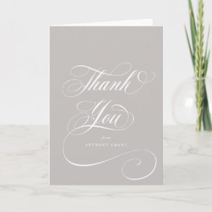 Blank Latte Elegant Script Graduation Thank You Card
