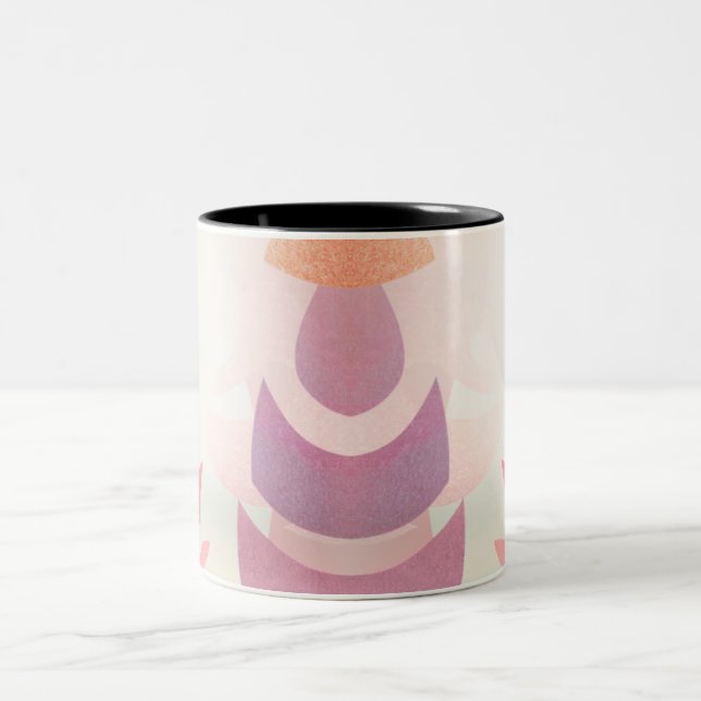 Blank leafy monstera frame Two-Tone coffee mug (Center)